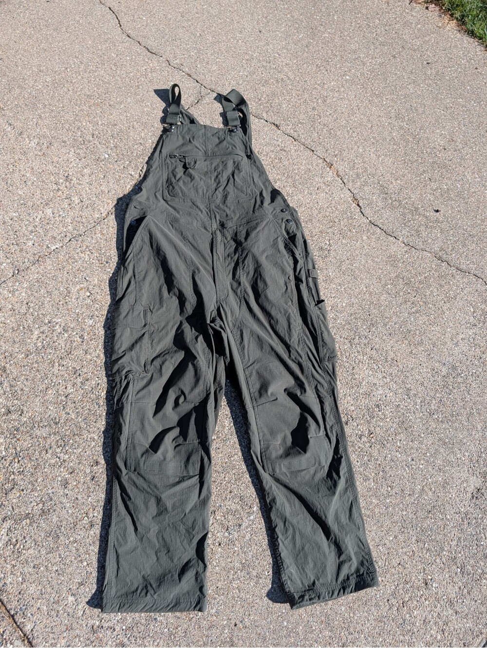 Duluth Trading Co Heirloom Gardening Overalls Green Ripstop Nylon Spandex XLx30